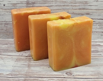 Pineapple Mango Coconut Handmade Soap, Handcrafted Triple Butter Artisan Soap