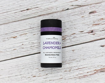 LAVENDER CHAMOMILE Natural Deodorant, Eco Friendly Packaging, Essential Oils, Baking Soda Free, Magnesium, Probiotics, Zinc