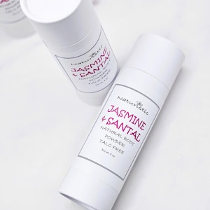 Jasmine & Santal BODY POWDER, Talc Free, Deodorant Body Powder, Eco Friendly, Zero Waste, Natural Fragrance, Essential Oils