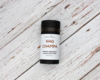 Nag Champa Natural Deodorant, Baking Soda Free, Magnesium, Probiotics, Zinc, Essential Oils, Natural Fragrance, Vegan