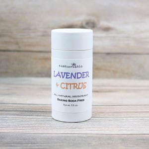Lavender & Citrus Natural Deodorant, Baking Soda Free, Magnesium, Probiotics, Zinc, Essential Oils, Natural Fragrance, Vegan