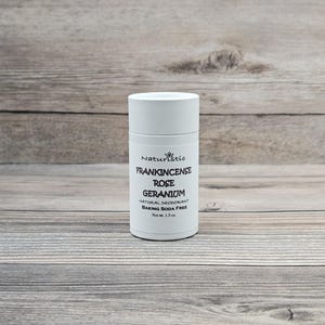FRANKINCENSE ROSE GERANIUM Natural Deodorant, Baking Soda Free, Essential Oils, Magnesium, Probiotics, Zinc, Zero Waste, Vegan