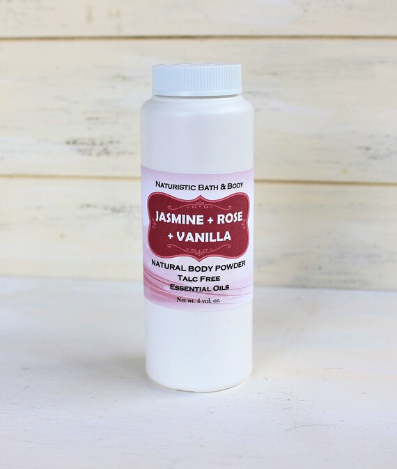 Natural Jasmine Rose Vanilla Body Powder Talc Free Deodorant | Etsy