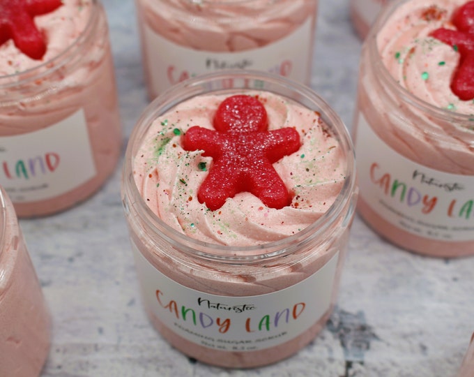 CANDY LAND Foaming Sugar Scrub, Whipped Soap Scrub, Essential Oil Blend
