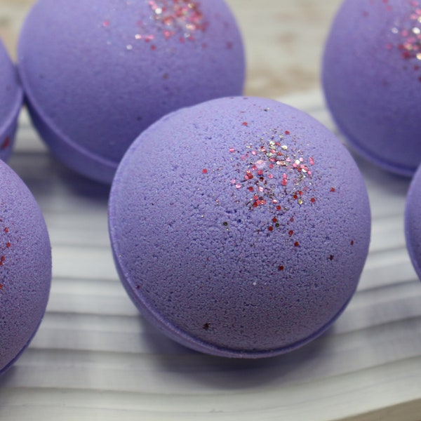 Lavender & Jasmine Essential Oil Bath Bomb, Shea Butter Bath Fizzie, Aromatherapy bath bomb