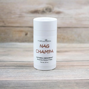 Nag Champa Natural Deodorant, Baking Soda Free, Magnesium, Probiotics, Zinc, Essential Oils, Natural Fragrance, Vegan