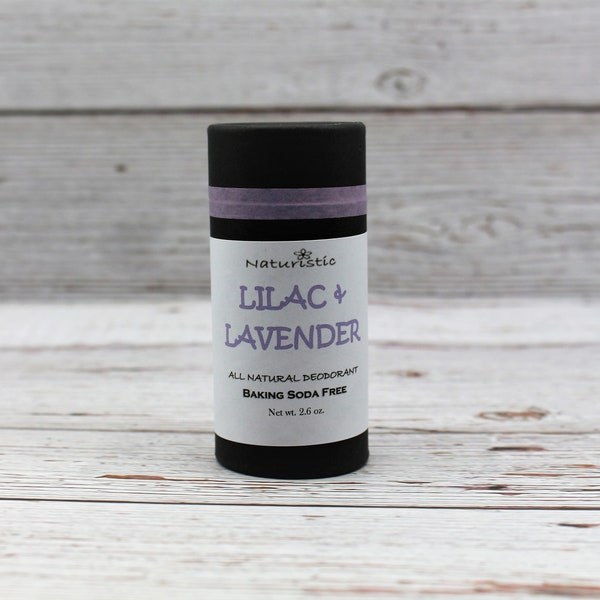 Lilac & Lavender Natural Deodorant, Baking Soda Free with Magnesium, Zinc, Probiotics, Essential Oils, Natural Fragrance, Vegan