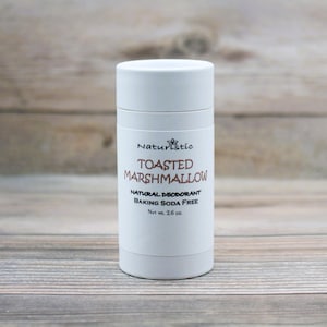 Toasted Marshmallow Natural Deodorant, Baking Soda Free, Magnesium, Probiotics, Zinc, Natural Fragrance, Zero Waste