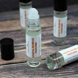 Coastal Redwood & Mandarin Natural Perfume Roll On, All Natural Fragrance, Alcohol Free .33 oz.