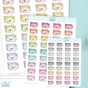 Happy Mail Planner Stickers, 3 Sizes with Tiny, Small, and Large, Removable