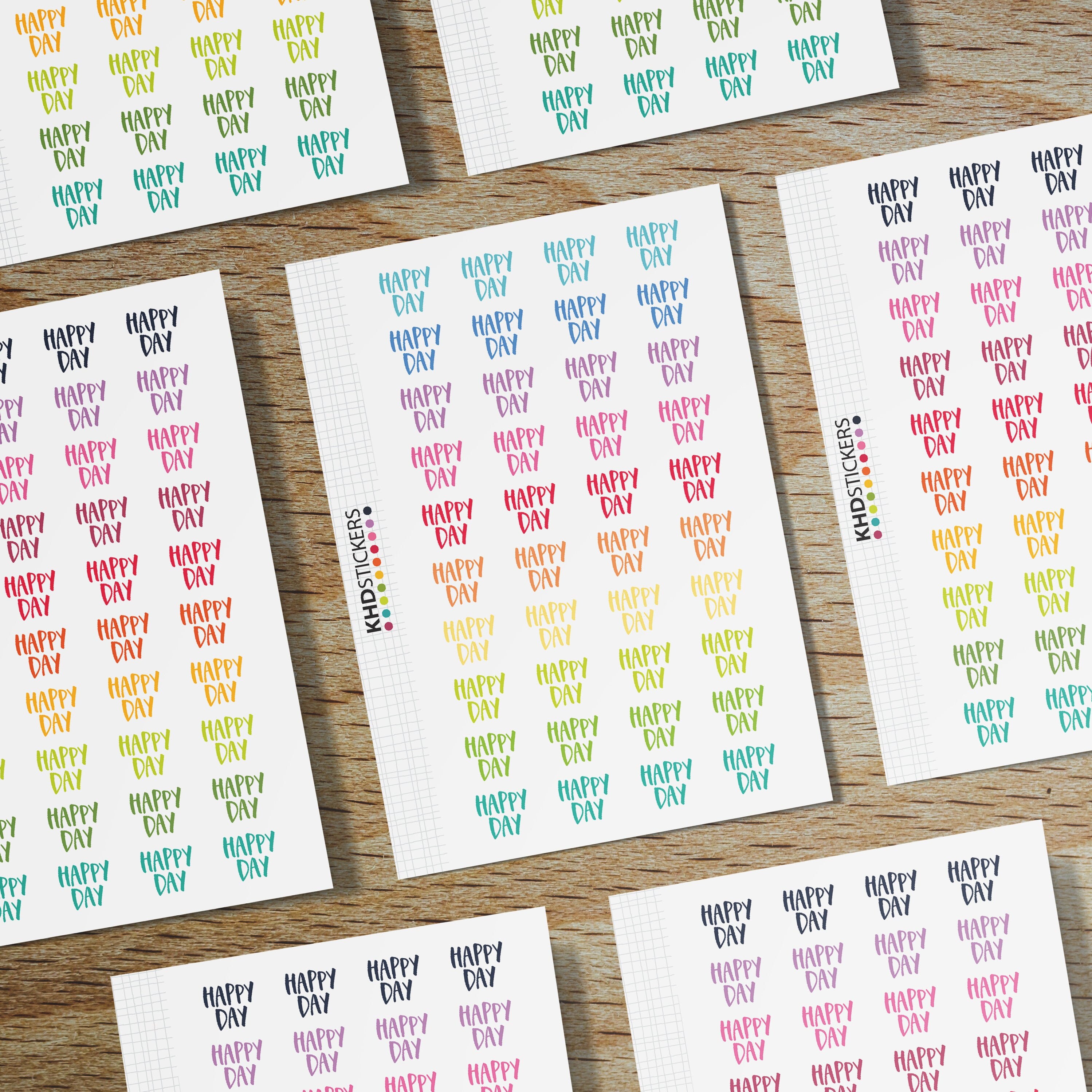 Happy Day Planner Stickers Repositionable Matte Vinyl Etsy