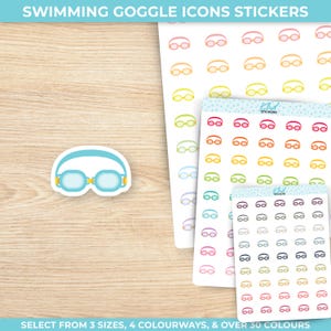 Schwimmbrille Icons Planer Aufkleber, drei Größen, einschließlich winziger, abnehmbarer