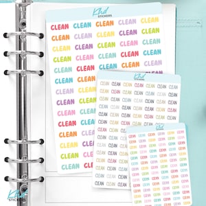 Strakke plannerstickers, keuze uit 3 lettertypen en 3 maten, plannerstickers, verwijderbaar