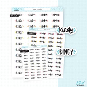 Stickers pour agenda Kindy, amovibles en trois tailles