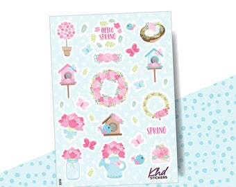 Hello Spring Stickers, Planner Stickers, Removable