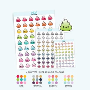 Rainbow Poop Planner Stickers, Premium Removable Stickers