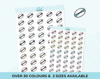 Rugby / Football Icon Stickers, Planner Stickers, 2 sizes and over 30 colours, Removable