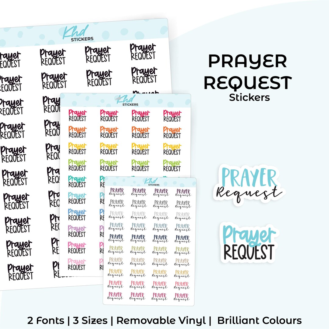 Prayer Sticker Layout Prayer Request Planner Stickers, 3 Sizes, Removable - Etsy UK