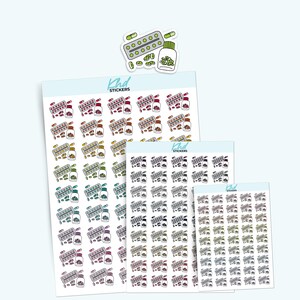 Medication / Tablets Planner Stickers, 3 Sizes with Tiny, Small, and Large, Removable-KHDStickers-