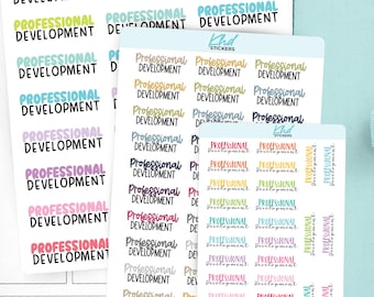 Professional Development Planner Stickers, 3 Sizes with Tiny, Small, and Large, Removable