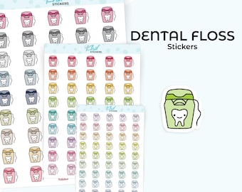 Dental Floss Planner Stickers, 3 Sizes, Removable