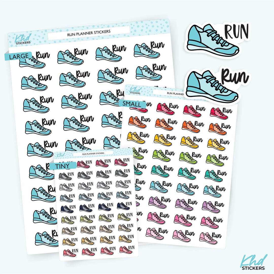 Run Planner Stickers, Three Sizes Including Tiny, Removable - Etsy ...