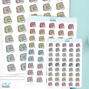 Appointment Icon Planner Stickers, 3 Sizes with Tiny, Small, and Large, Removable