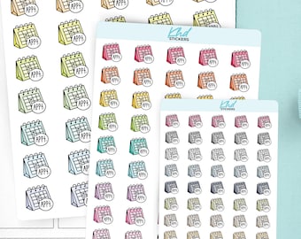 Appointment Icon Planner Stickers, 3 Sizes with Tiny, Small, and Large, Removable