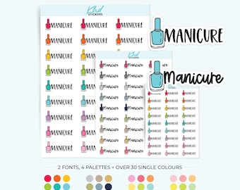 Manicure Planner Stickers, 3 Sizes with Tiny, Small, and Large, Removable