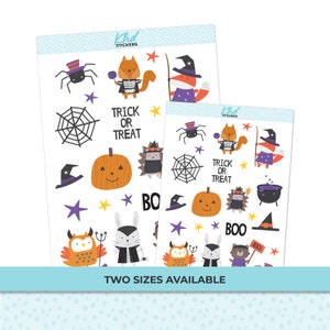 Halloween Stickers, Planner Stickers, Two Sizes, Removable