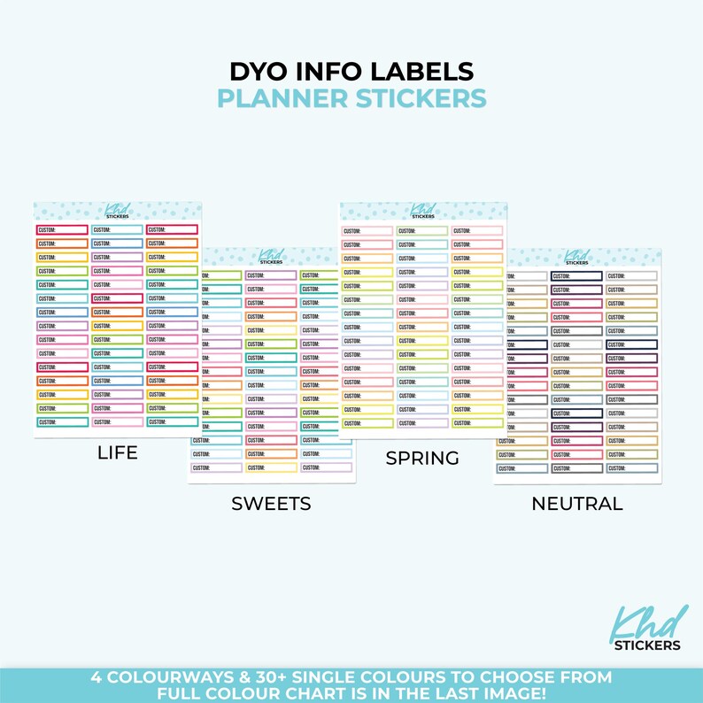 Design Your Own, Info Labels, Customised & Personalised Planner ...