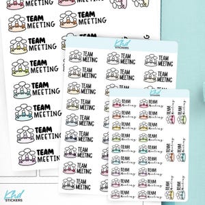 Team Meeting Planner Stickers, 3 Sizes with Tiny, Small, and Large, Removable