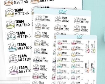 Team Meeting Planner Stickers, 3 Sizes with Tiny, Small, and Large, Removable