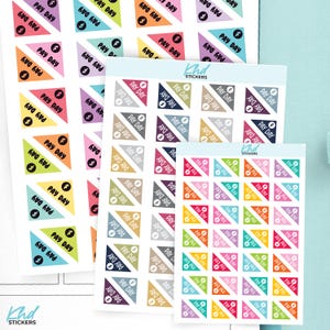 Pay Day Corners Planner Stickers, 3 Sizes with Tiny, Small, and Large, Removable