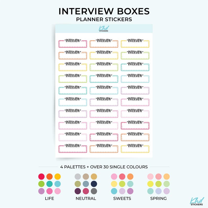 Interview Sticker Interview Stickers, Planner Stickers, Removable - Etsy
