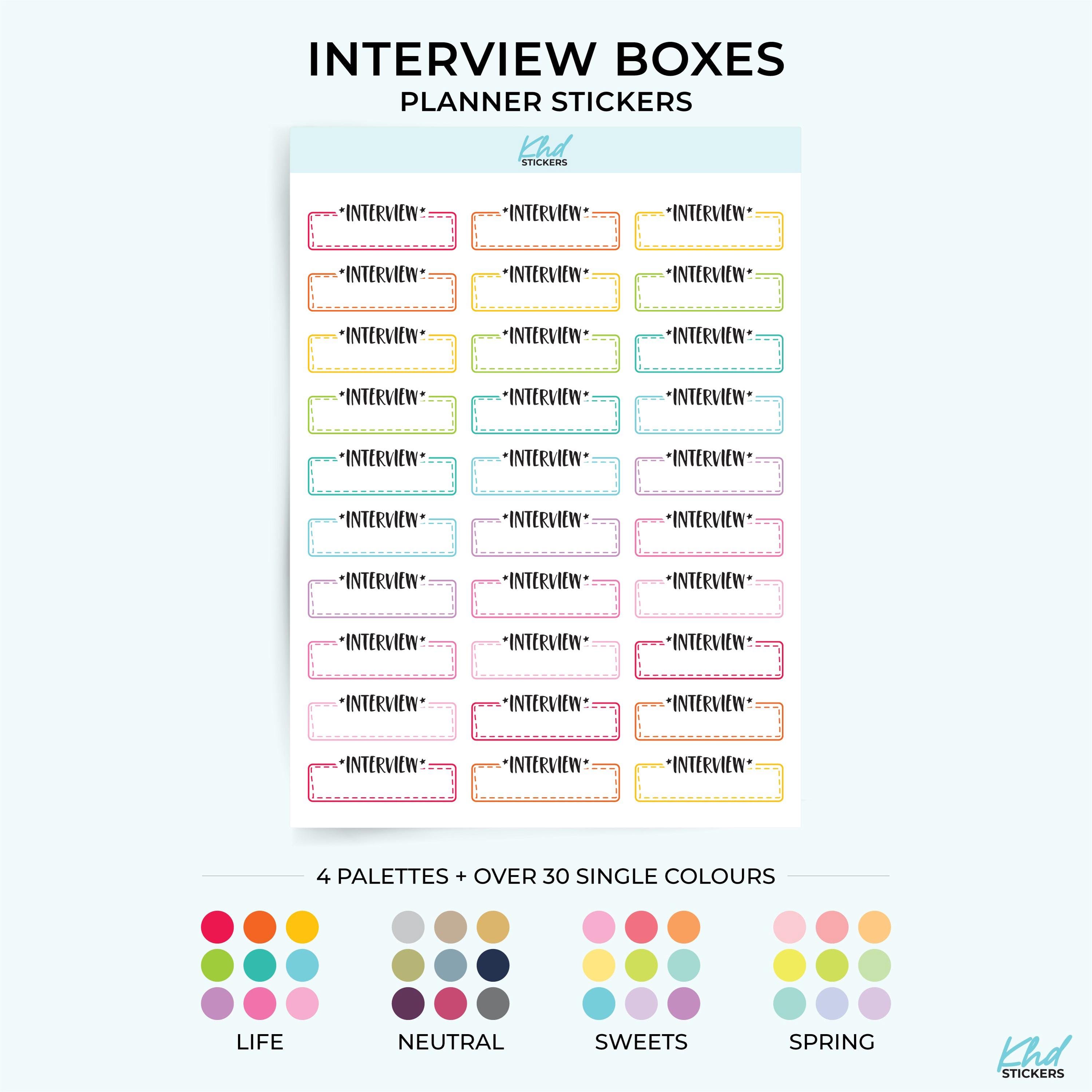 Video Interviewing Stickers Interview Stickers, Planner Stickers, Removable - Etsy