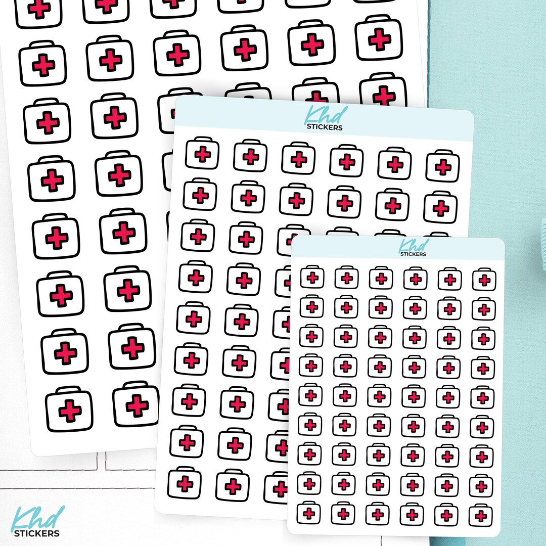 First Aid Draw Sticker First Aid Stickers , 3 Sizes Including Tiny, Small & Large, Removable ...