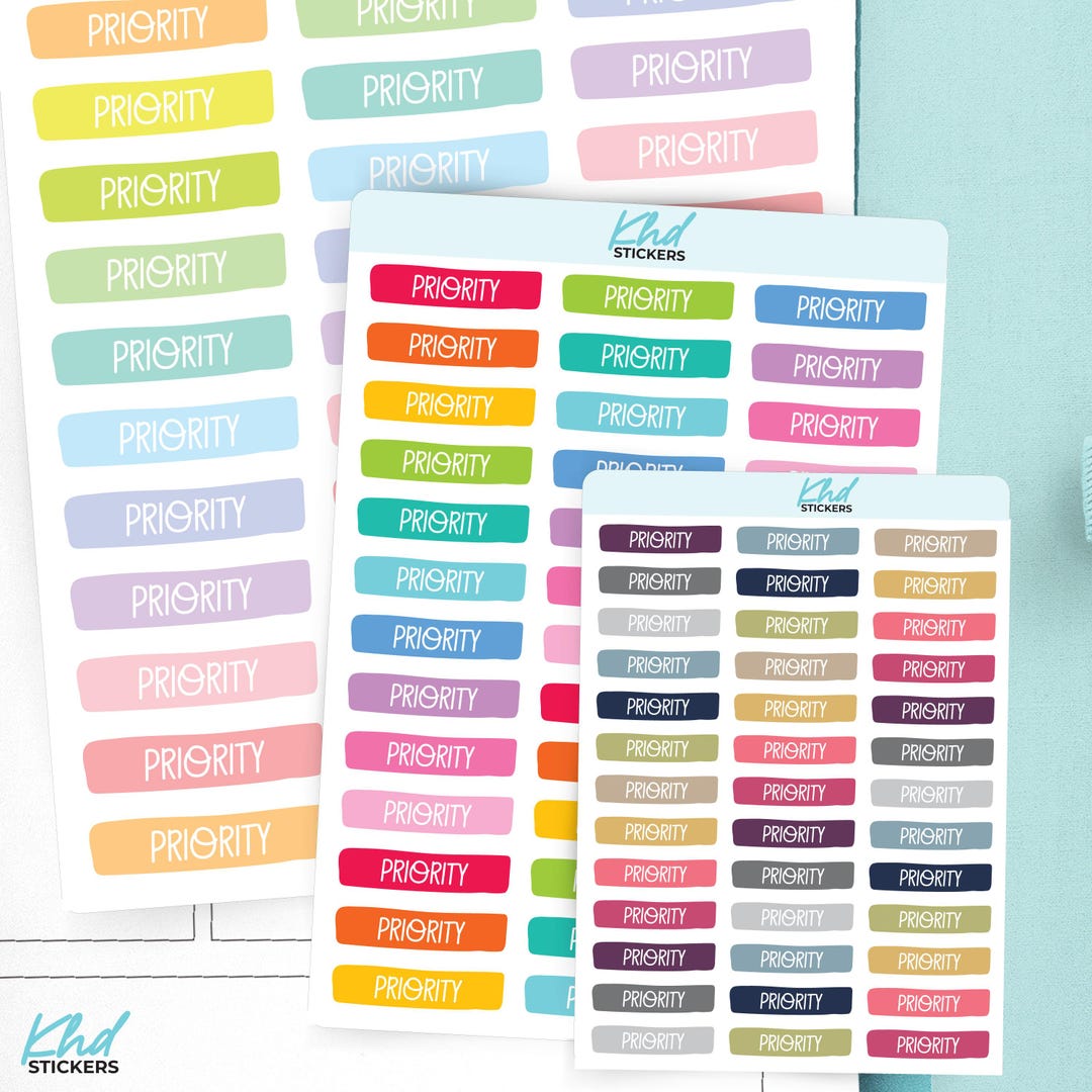 Priority Planner Stickers, 3 Sizes With Tiny, Small, and Large ...