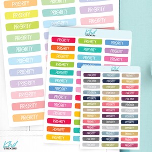Priority Planner Stickers, 3 Sizes with Tiny, Small, and Large, Removable