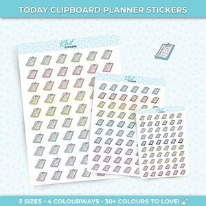 Today Clipboard Planner Stickers, drei Größen, einschließlich winziger, abnehmbarer