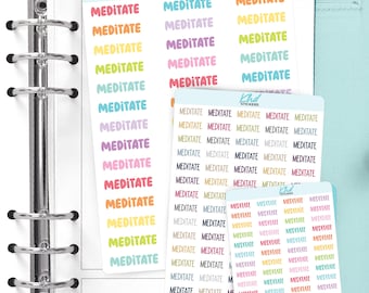 Meditate Planner Stickers: Removable Matte Vinyl