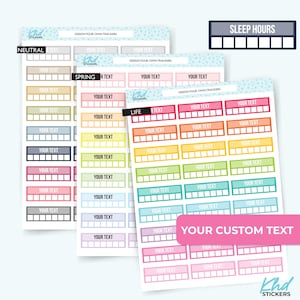 Custom Weekly Habit Tracker Stickers: Removable Matte Vinyl