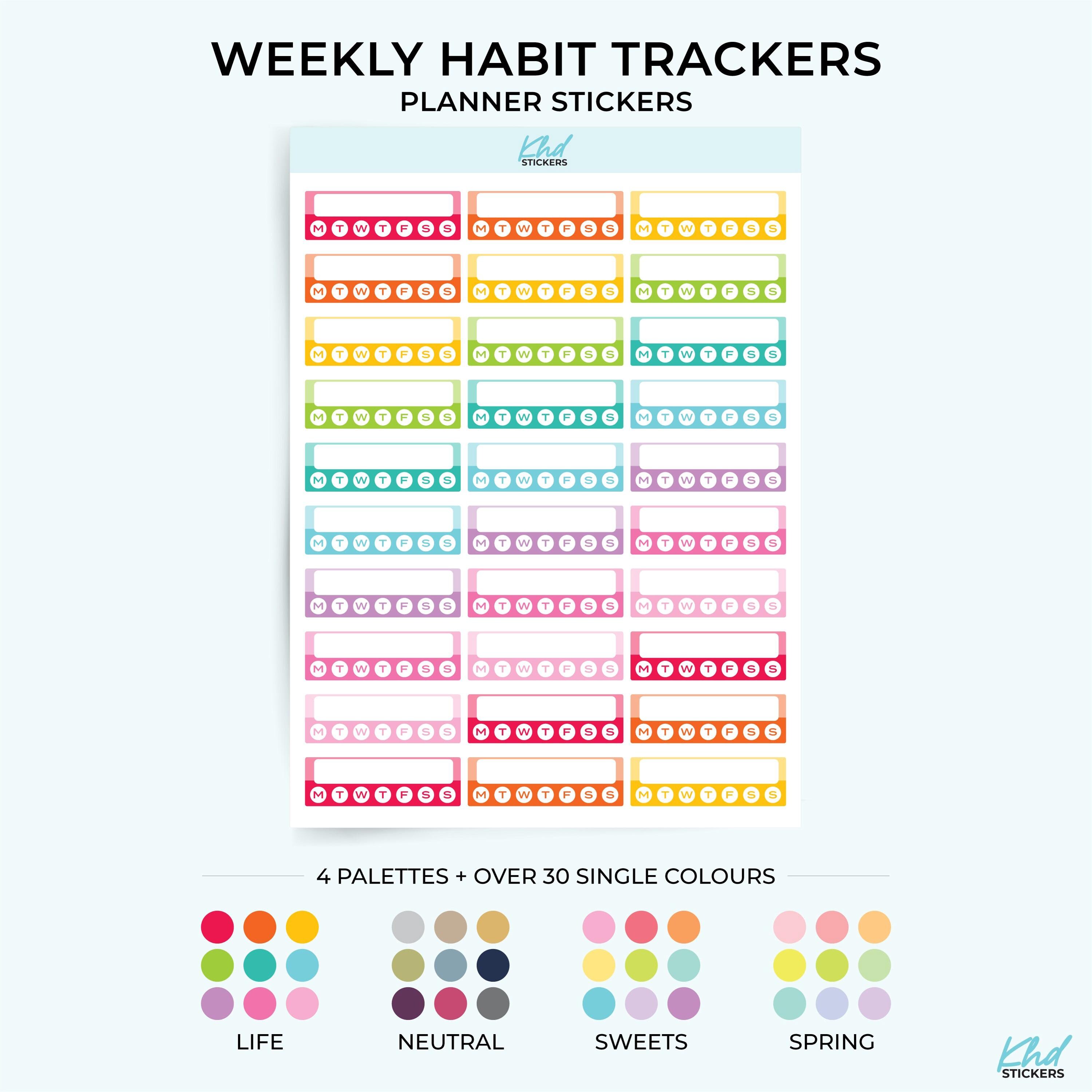 Weekly Habit Tracker Stickers, Planner Stickers - Etsy Australia