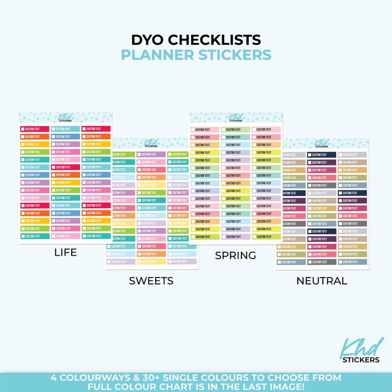 Design Your Own, Check Box Labels, Customised & Personalised Planner ...