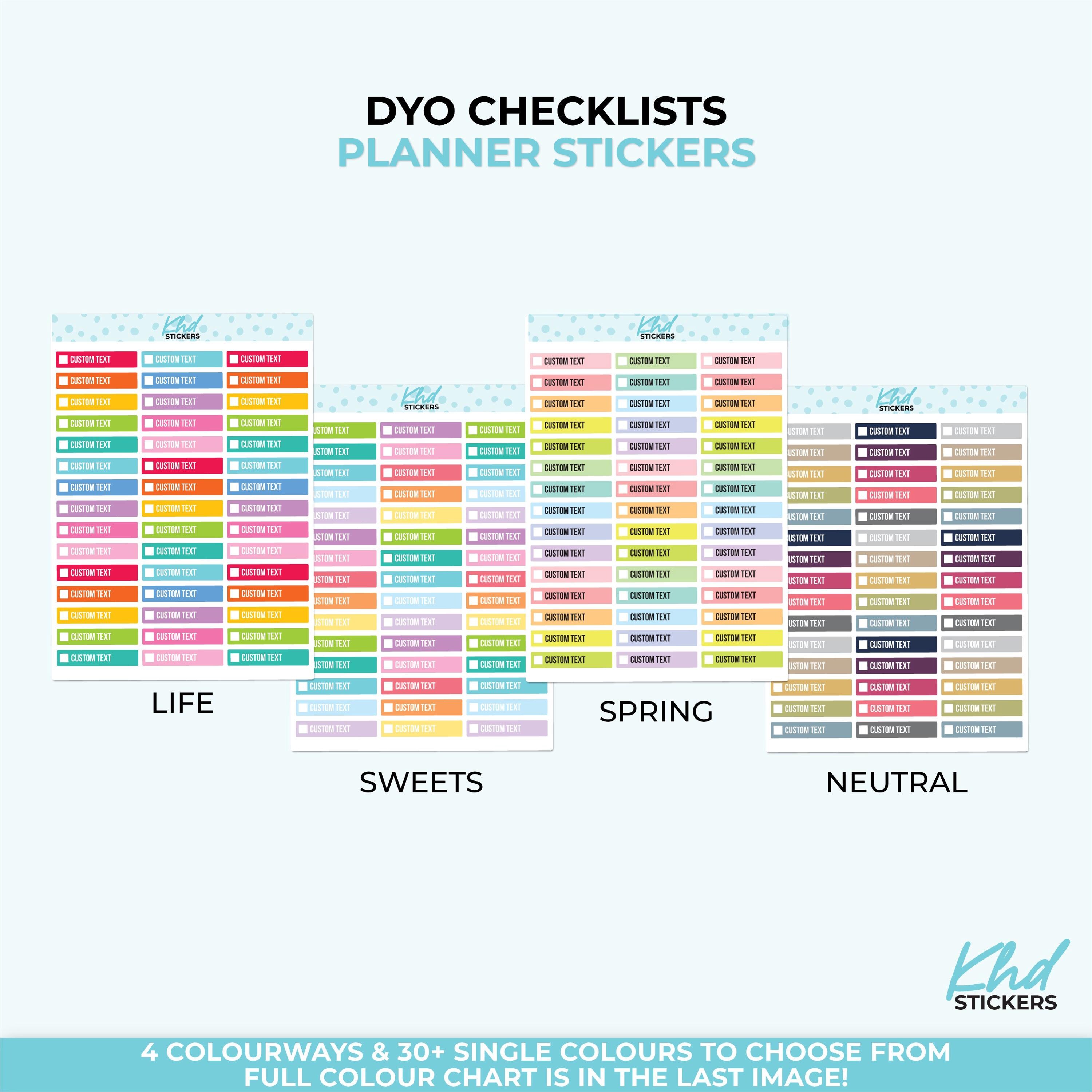 Design Your Own, Check Box Labels, Customised & Personalised Planner ...