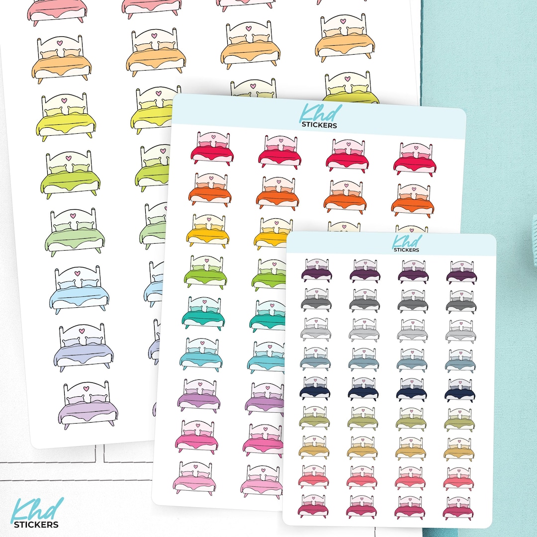 Bed Icon Planner Stickers, 3 Sizes With Tiny, Small, and Large ...