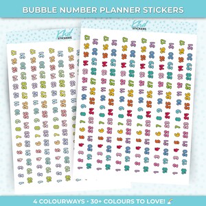 Date Dots - Zahlenblasen, Planer Sticker, wieder ablösbar