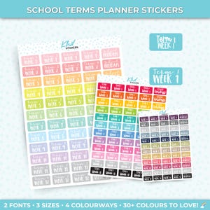 Schulbegriffe Planner Sticker, Planer Sticker, wiederablösbar