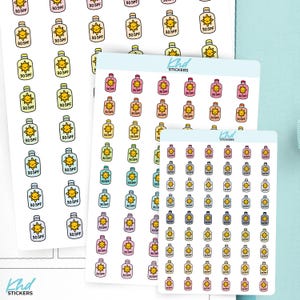 SPF Sunscreen Planner Stickers, 3 Sizes with Tiny, Small, and Large, Removable