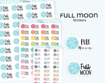 Full Moon Planner Stickers, 3 Sizes, Removable
